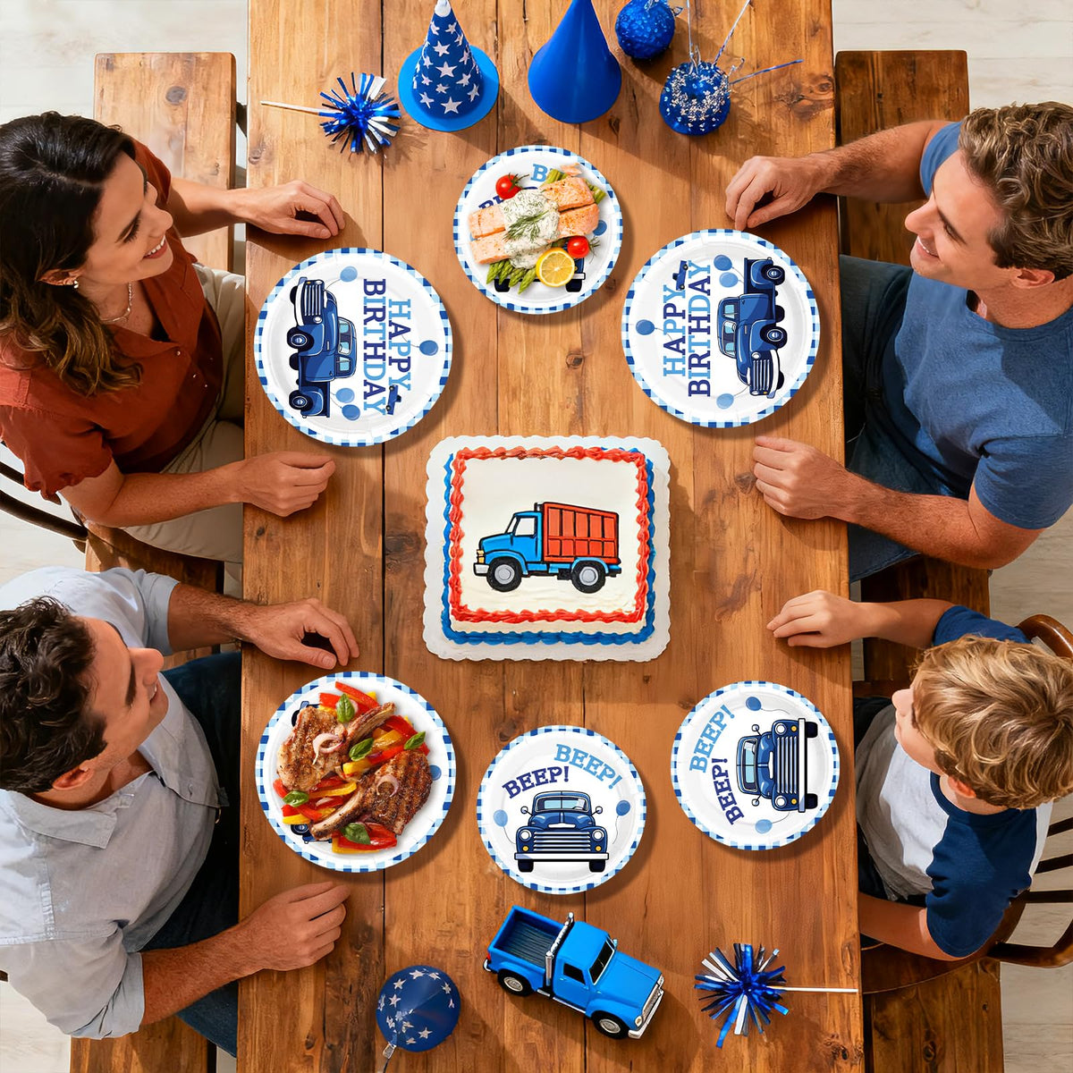 Greencian blue truck forks, sturdy plastic for quick meals