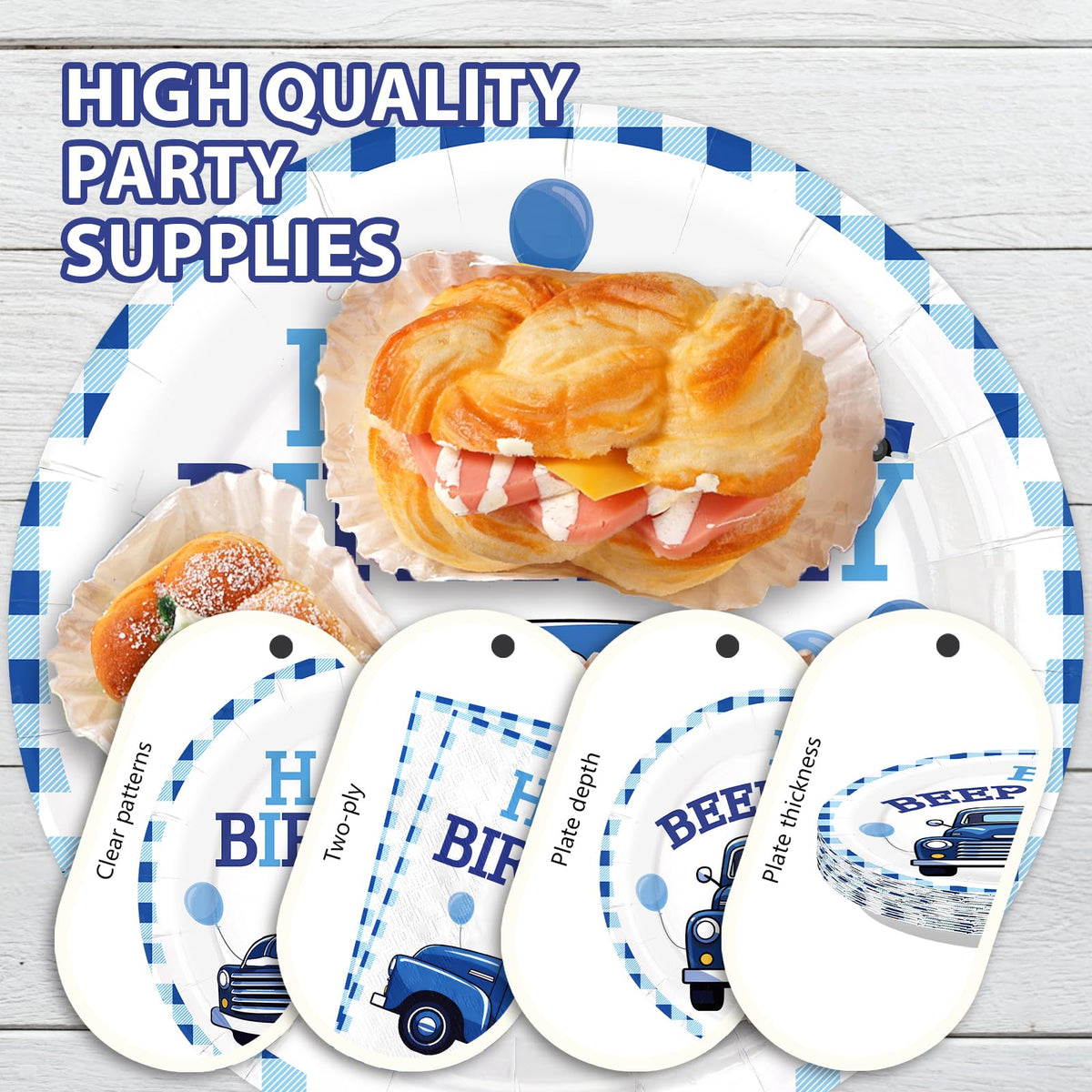 Greencian blue truck packaging for easy party prep and cleanup