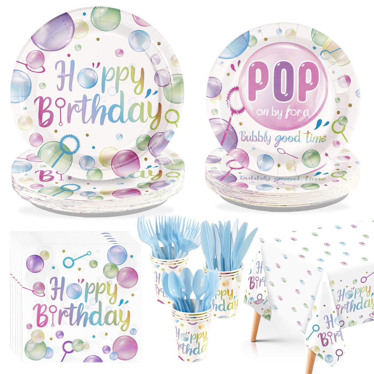 Greencian bubble plates 9-inch for a vibrant, mess-free party