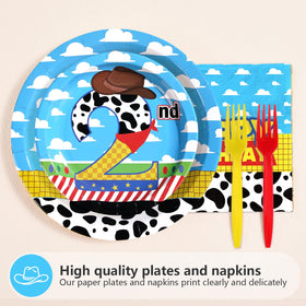 Greencian cartoon-story birthday napkins help absorb spills easily.