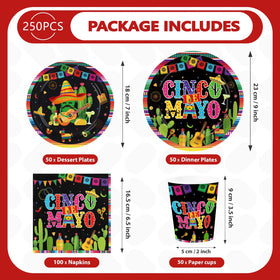 Greencian Cinco de Mayo cups 50-count sturdy for beverages