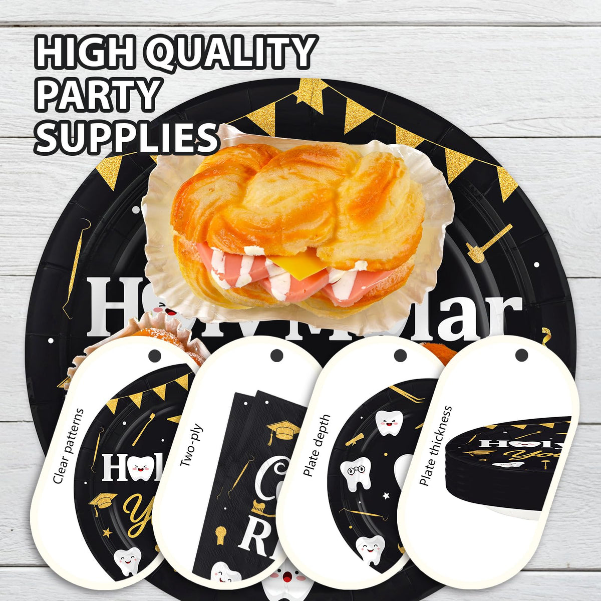 Greencian Congrats RDH dental theme print enhances party decor