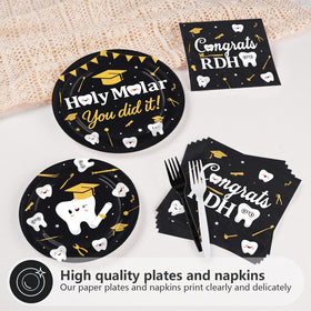 Greencian Congrats RDH napkins 6.5in offer soft, absorbent cleanup after cake
