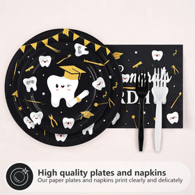 Greencian Congrats RDH 7in plates ideal for dessert during celebrations