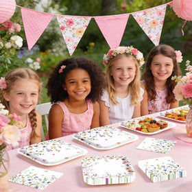 Greencian disposable dinnerware saves time on cleanup.