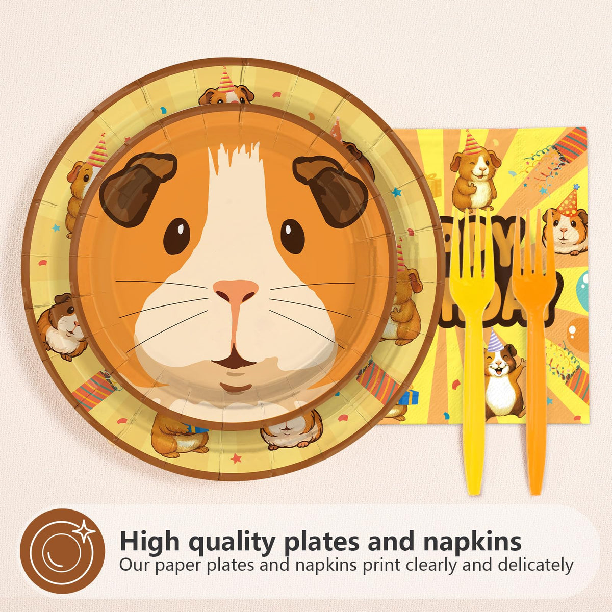 Greencian guinea pig dessert plates 7-inch, bold designs for sweet treats