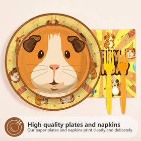 Greencian guinea pig dessert plates 7-inch, bold designs for sweet treats
