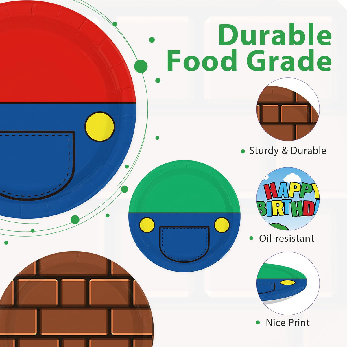 Greencian durable 9 inch paper plates withstand snacks during parties
