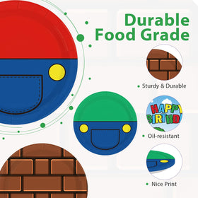 Greencian durable 9 inch paper plates withstand snacks during parties