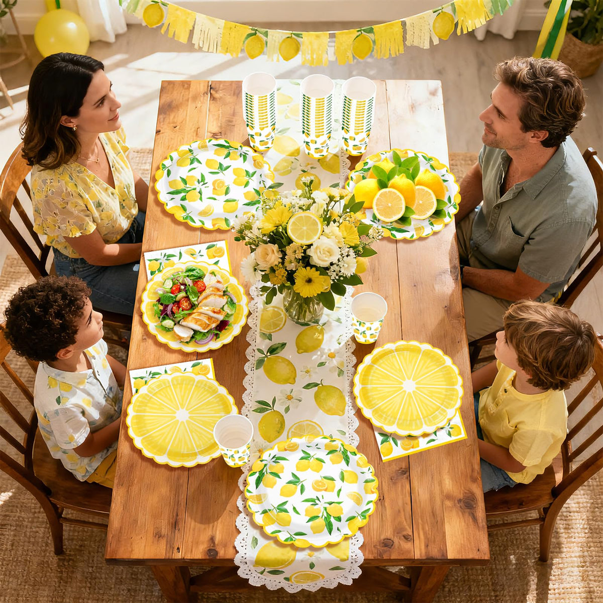 Greencian lemon tableware setup cohesive look for summer celebrations