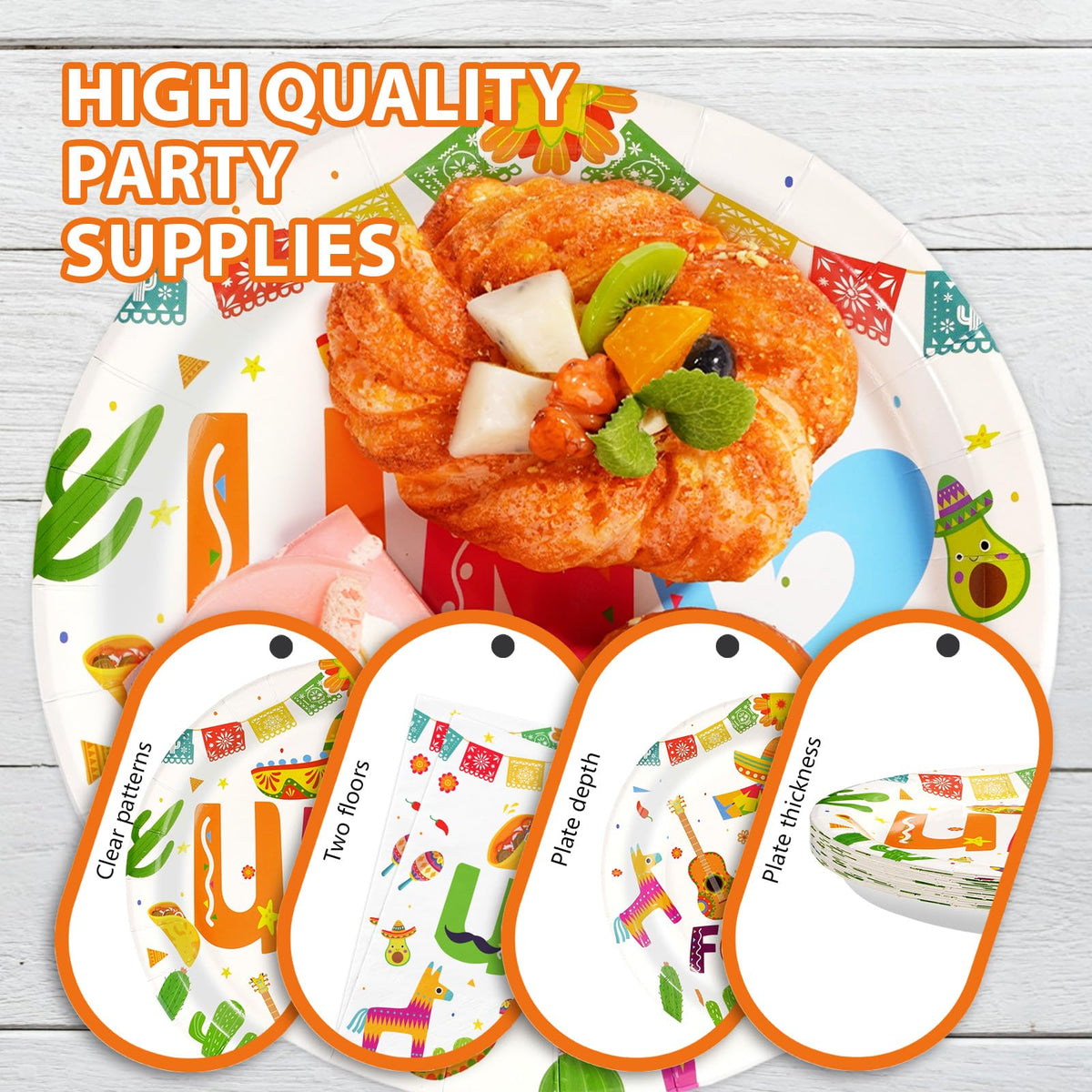Greencian table setting shows coordinated fiesta-themed dinnerware