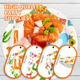 Greencian table setting shows coordinated fiesta-themed dinnerware