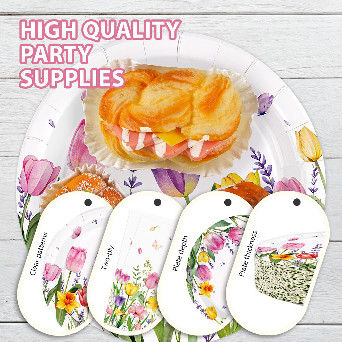 Greencian blooming napkins 6.5-inch, absorbent and festive.