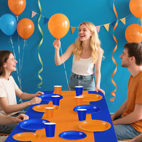 Greencian orange-blue cutlery set adds sturdy, colorful dining options for quick setup.