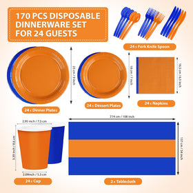 Greencian orange-blue dessert plates (7in) elevate dessert presentation at celebrations.