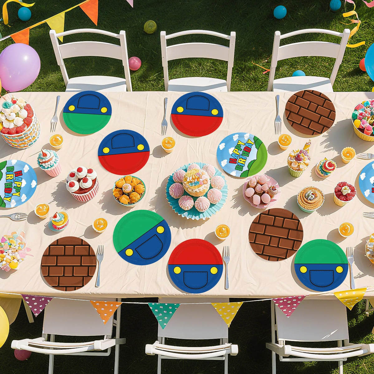 Greencian themed party decor plates add color to party tables