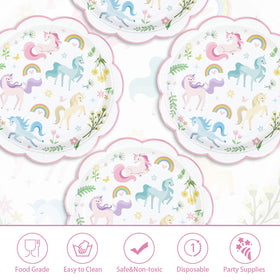 Greencian pastel unicorn design plates add dreamy decor and sturdy serving.
