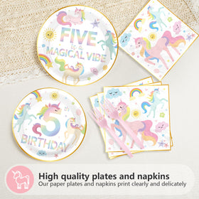 Greencian pastel unicorn napkins, soft and absorbent for quick cleanup