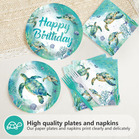 Greencian sea-turtle-napkins-6-5inch, soft absorbent napkins with ocean motifs for quick cleanups.