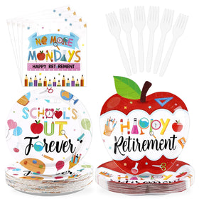 Greencian apple-shaped dinner plates for a festive retirement party