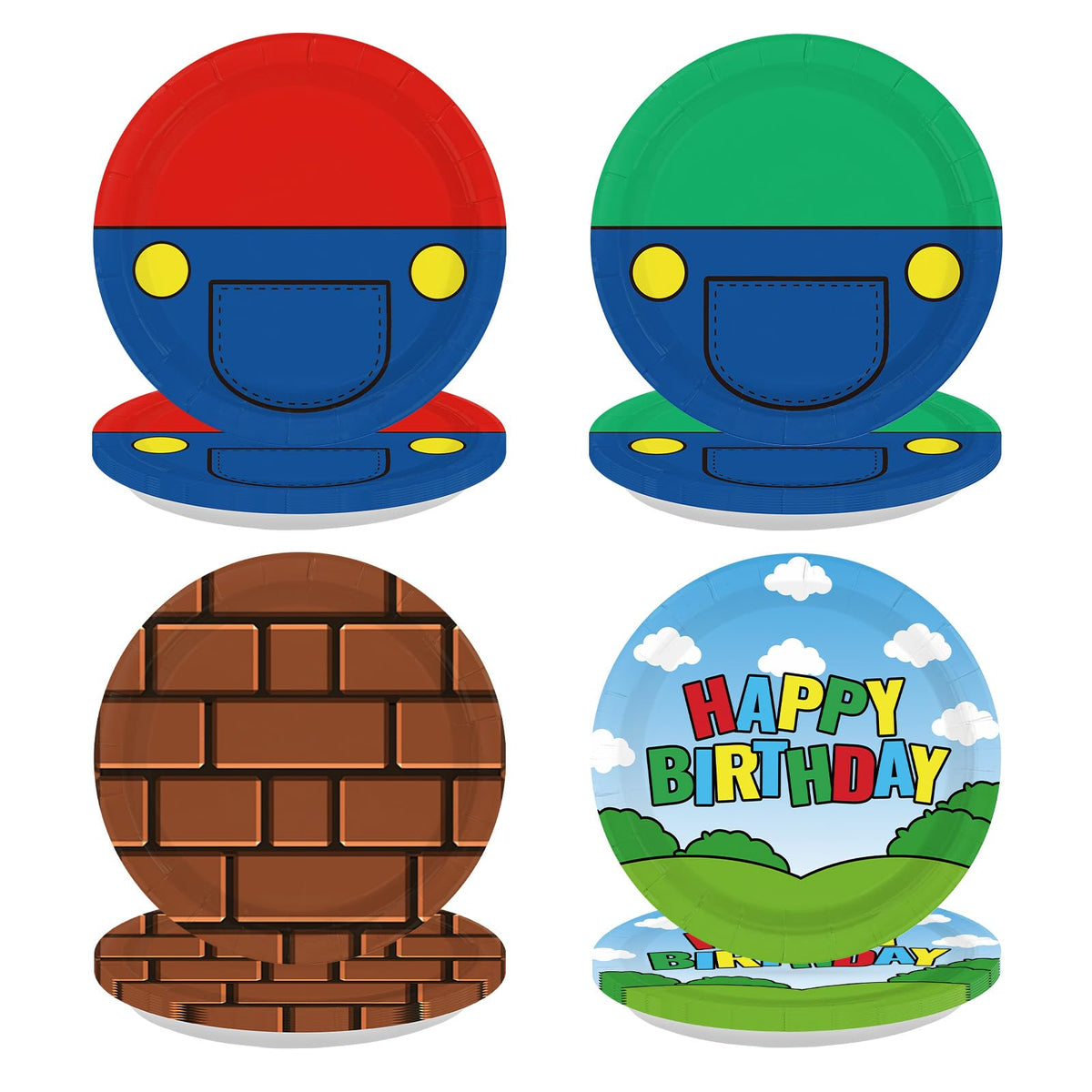 Greencian video game birthday plates 9 inch for festive tables and quick cleanup