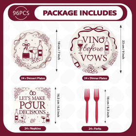 Greencian Vino Before Vows dessert plates add red accents to treats