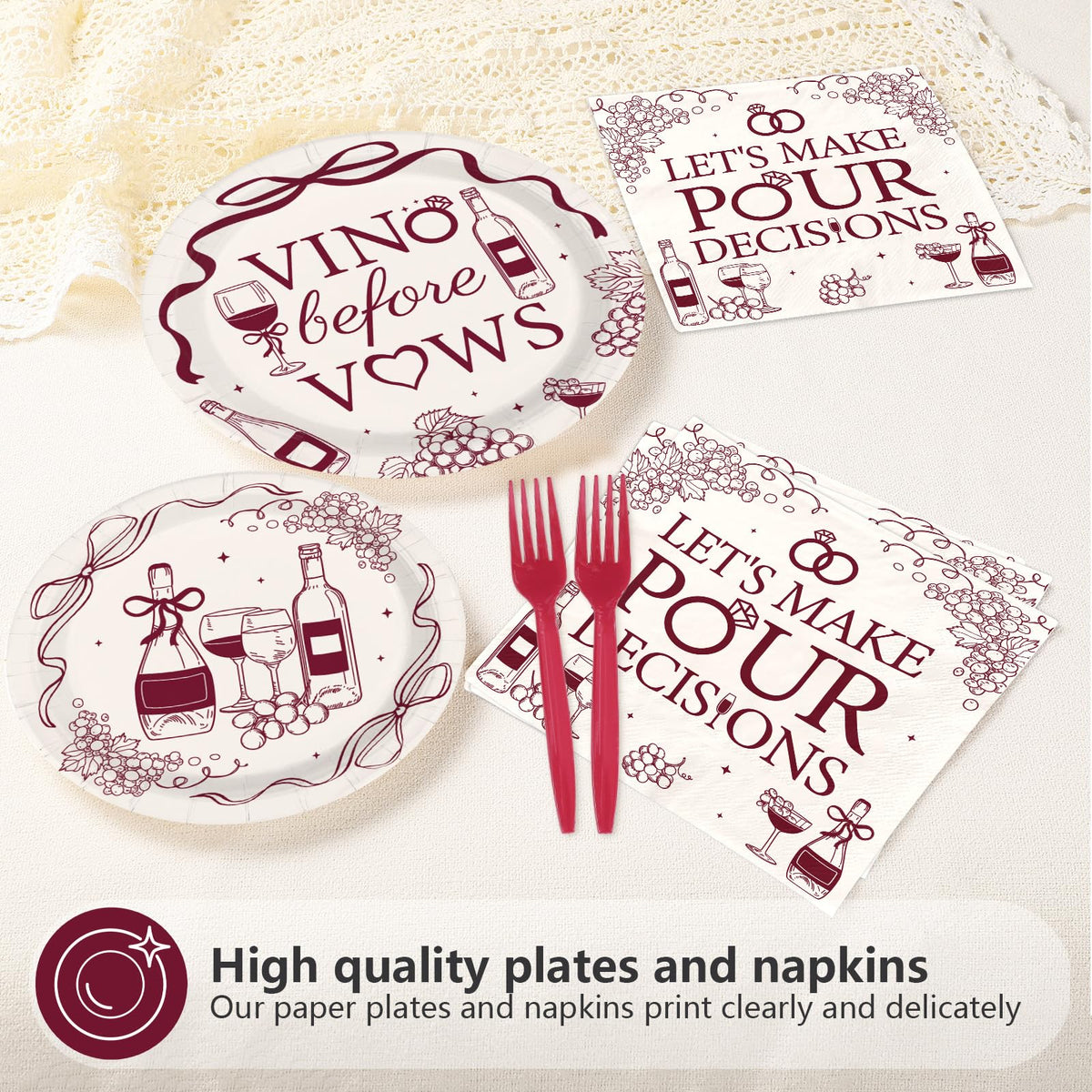 Greencian Vino Before Vows napkins are soft and absorbent for spills