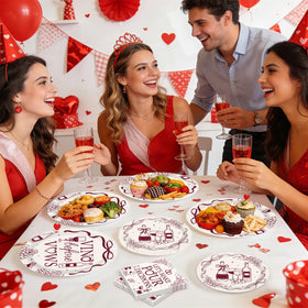 Greencian Vino Before Vows party scene with festive bachelorette setup