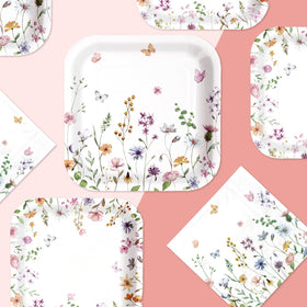 Greencian wildflower plates 7-inch ideal for desserts and snacks.