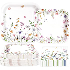 Greencian wildflower plates 9-inch for spring celebrations.