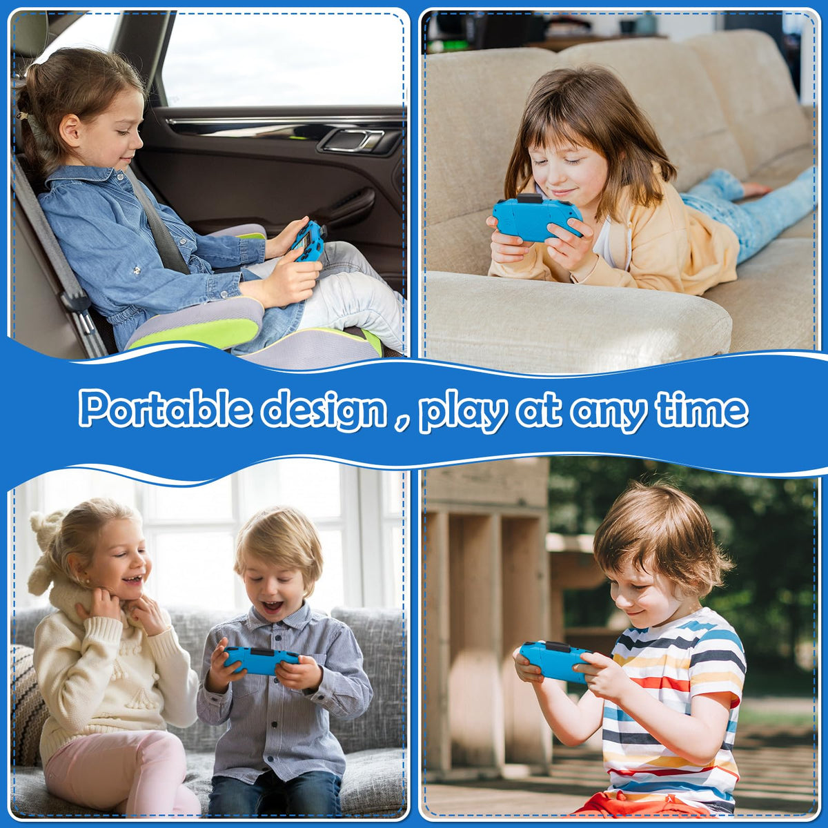 GREENCREEK 16 Bit handheld blue battery life up to five hours of play