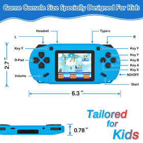 GREENCREEK 16 Bit handheld blue screen close-up with bright display
