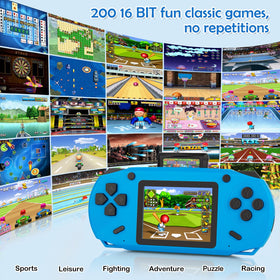 GREENCREEK 16 Bit handheld blue side view for portable gaming