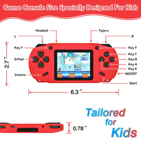 GREENCREEK 16 Bit Handheld in-use with kid, 200 retro games ready for family fun