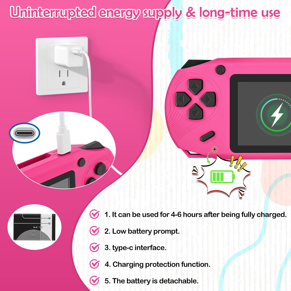 GREENCREEK 16-bit handheld screen close-up emphasizes clear display and bright colors for immersive play.