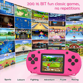GREENCREEK 16-bit handheld side view highlights slim profile for kids.