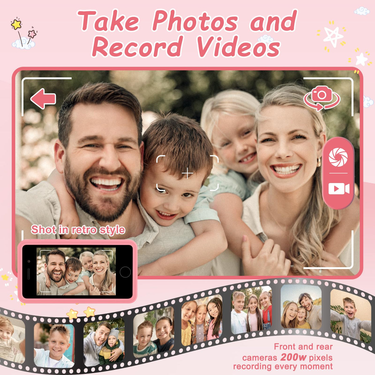 GREENCREEK Kids Phone rear camera for adventures and memories.