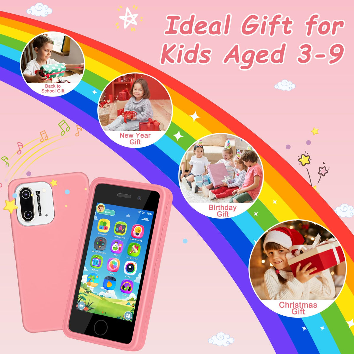 GREENCREEK Kids Phone silicone protective case protects during daily use.