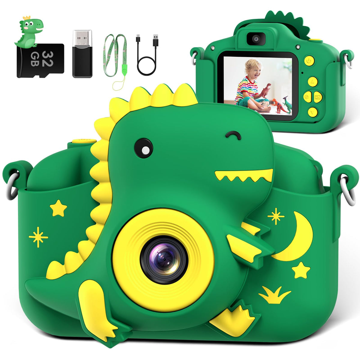 GREENKINDER Kids Camera front camera enables easy selfies and vivid moments