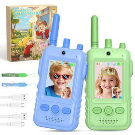 GREENKINDER Walkie video kids blue front view for sturdy outdoor play