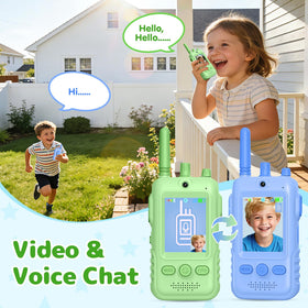 GREENKINDER Walkie video kids blue screen view offers clear video during play
