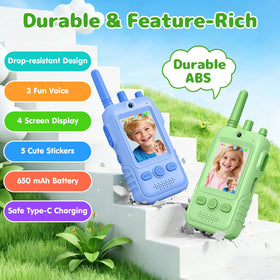 GREENKINDER Walkie video kids purple back view shows durable build