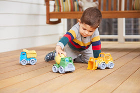 Green Toys construction mixer with spinning drum for imaginative play