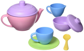 Green Toys Tea Set pink cups for social play and sharing tea time.