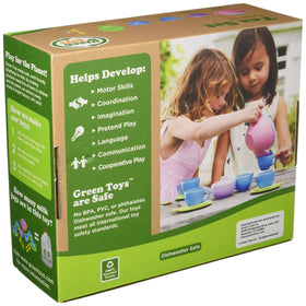 Green Toys Tea Set pink playtime set supports eco-friendly, imaginative learning.