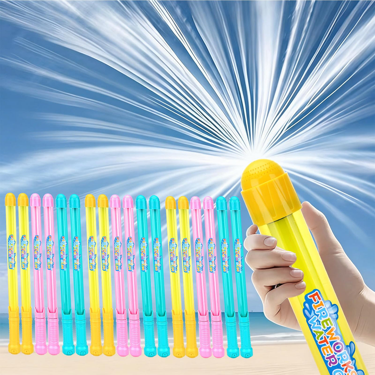 GREHELP fireworks water gun nozzle delivering vibrant bursts for backyard battles