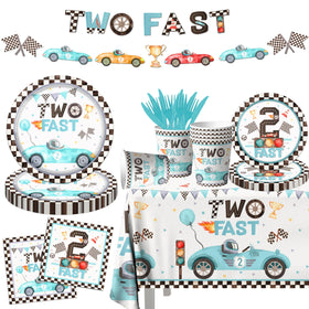 GREHUMOR Two Fast banner decor for a vibrant racing party setup