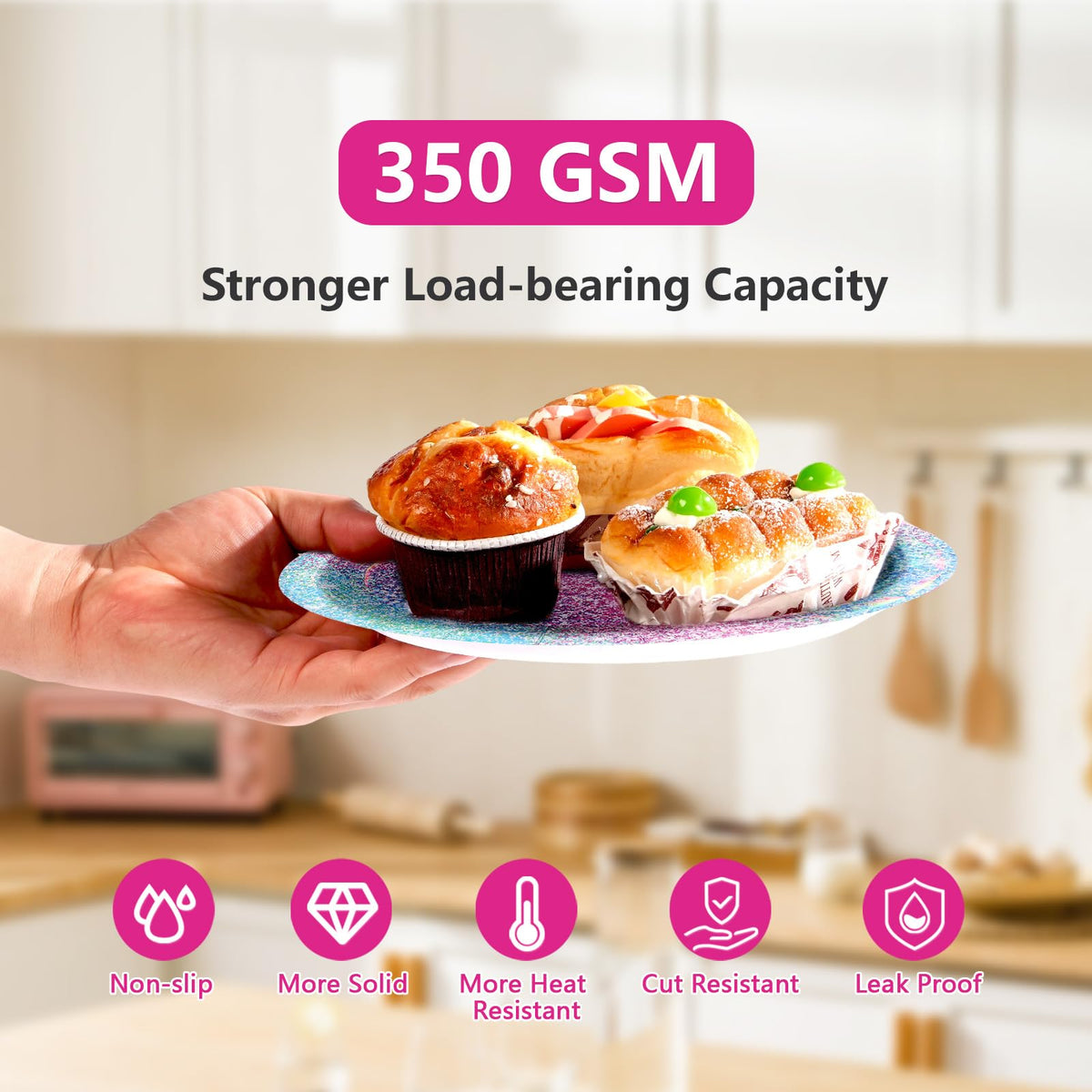 Grencian 350GSM rainbow plates offer sturdy dining for vibrant rainbow parties