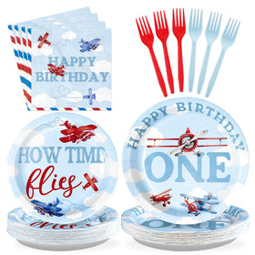 Grencian airplane plates 9 inch dinner plates for quick party setup and service