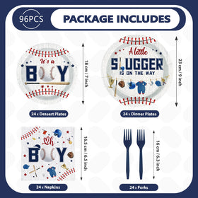 Grencian 7-inch plates with It's a Boy jersey and glove design